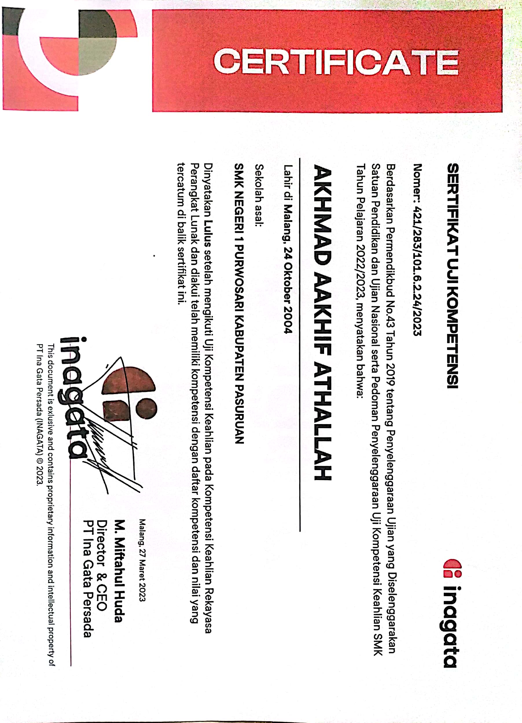 Competency Test for Software Engineering Expertise