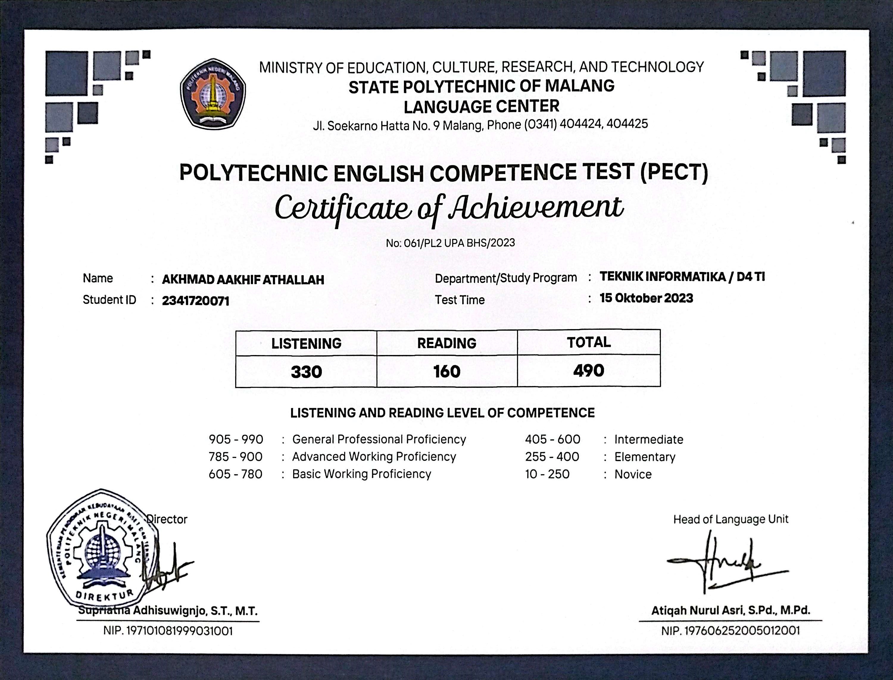 Polytechnic English Competence Test